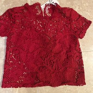 New w/tags Zara women’s red lace top